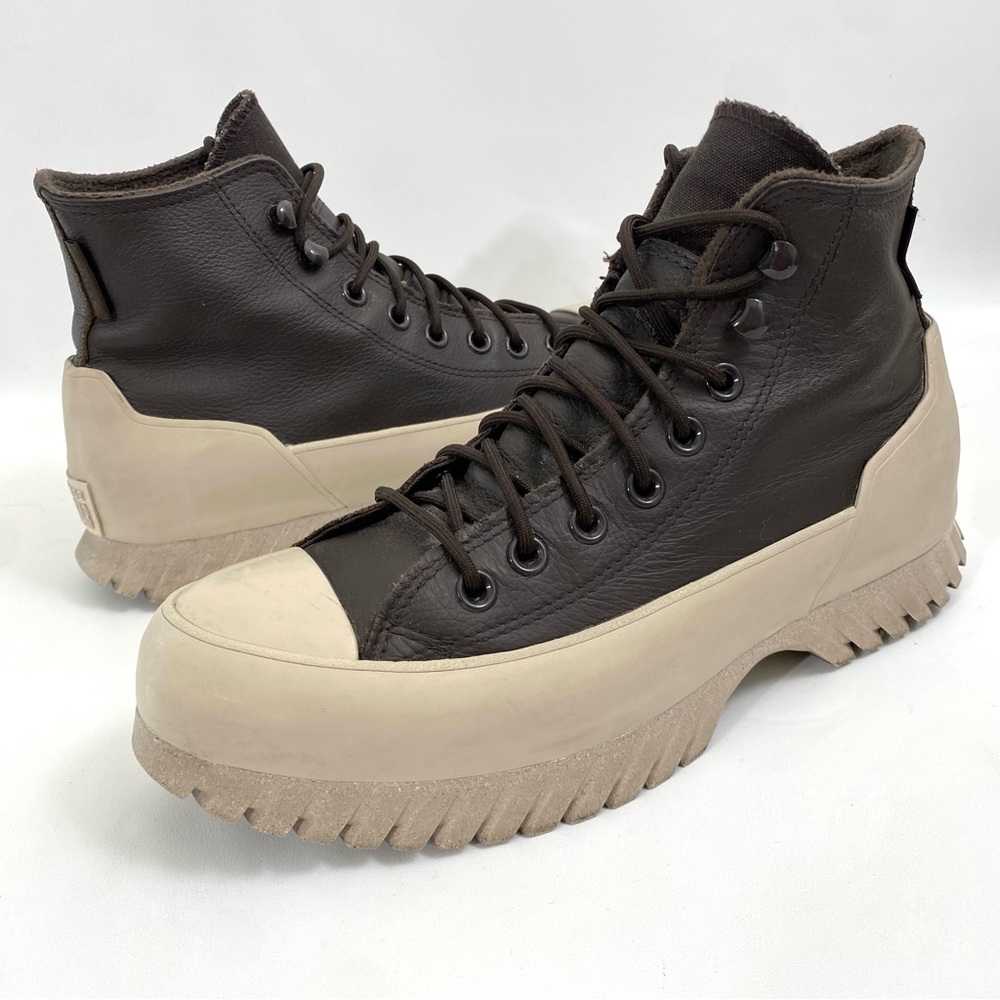 Converse All Star Chuck Taylor Platform Hi Top 9 Brown Leather Chunky